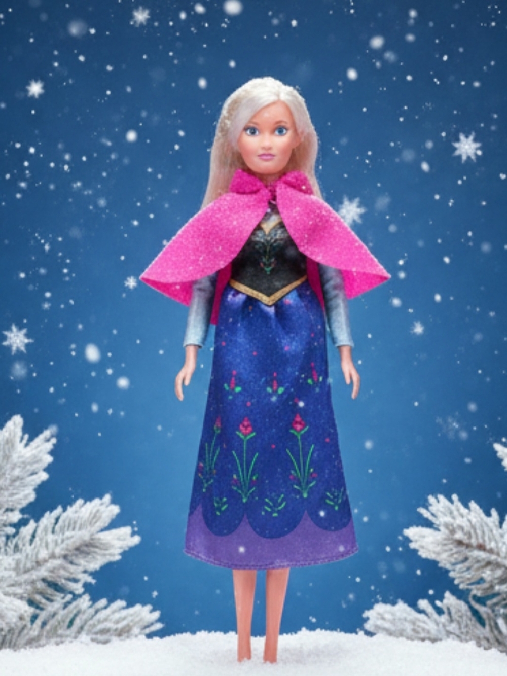 Sparkle Cape Princess Fashion Doll in Pink and Blue